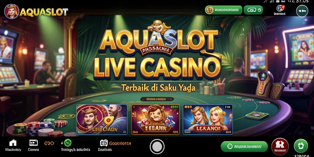 Tampilan gameplay AQUASLOT yang menggugah selera dan interaktif.