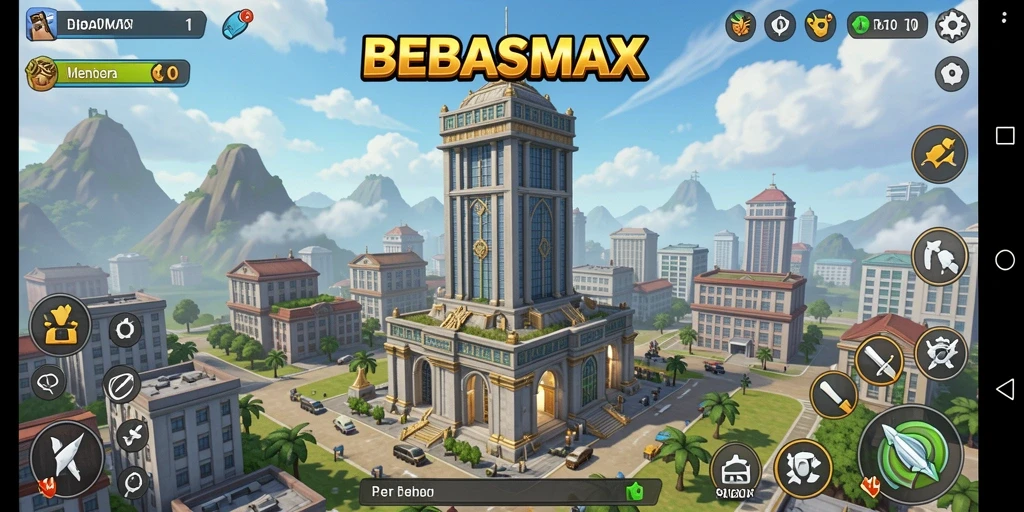 Tampilan gameplay menarik dari BEBASMAX yang memukau dan penuh strategi.