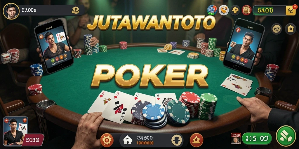 Gameplay Poker seru dan menegangkan di JUTAWANTOTO.