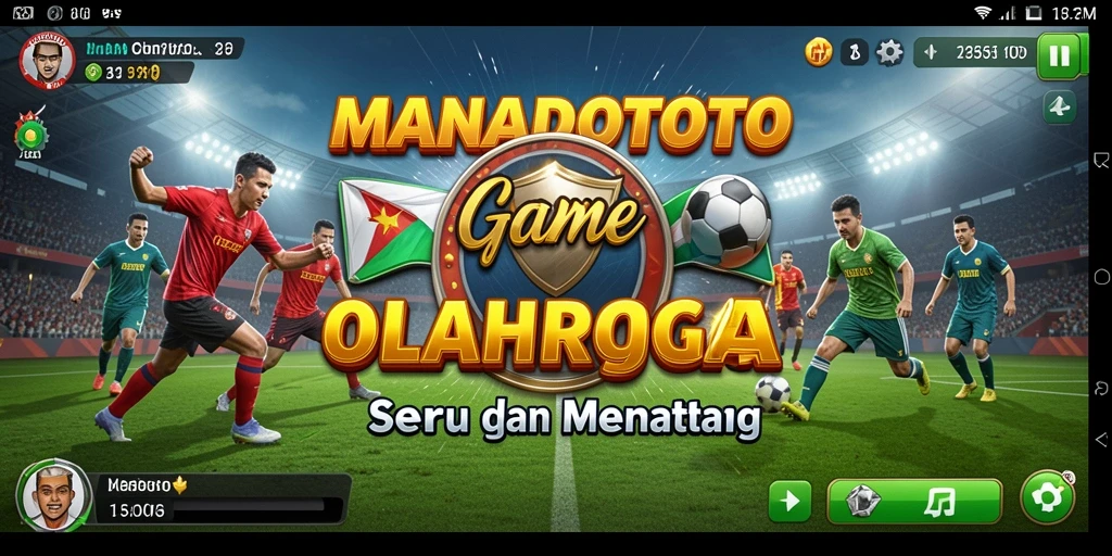 Screenshot utama MANADOTOTO menampilkan aksi olahraga yang mendebarkan.