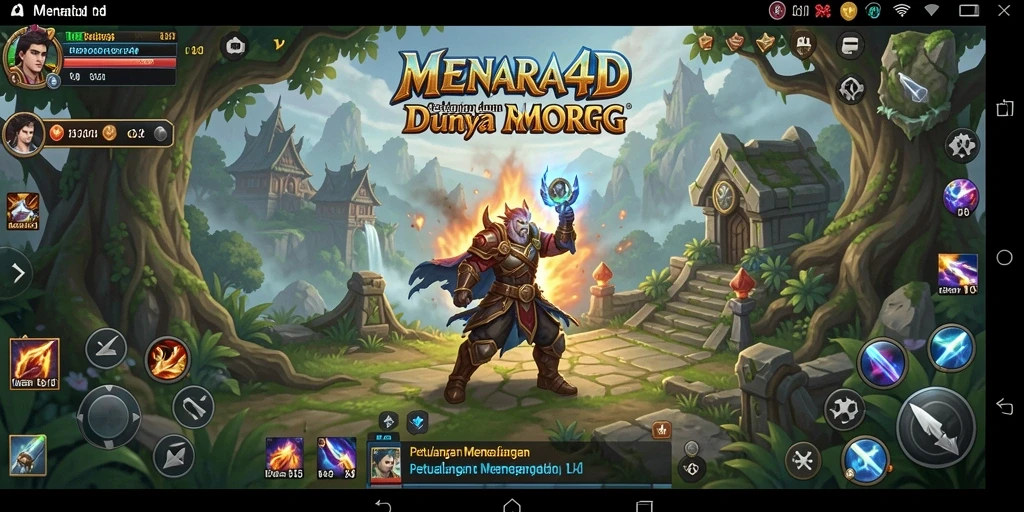 Tampilan gameplay seru di dalam MENARA4D dengan petualangan MMORPG.