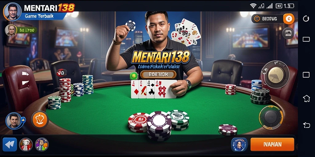 Tampilan screenshot MENTARI138 dengan gameplay Poker yang exciting.
