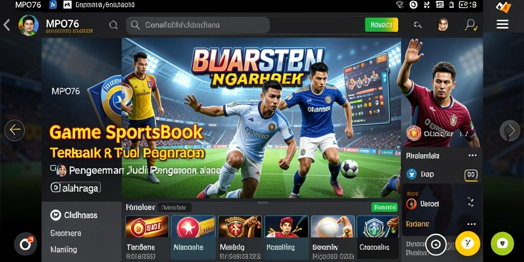 Tampilan gameplay Sportsbook MPO76 dengan antarmuka yang menarik.