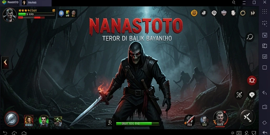 Screenshot gameplay yang menampilkan suasana mencekam NANASTOTO.