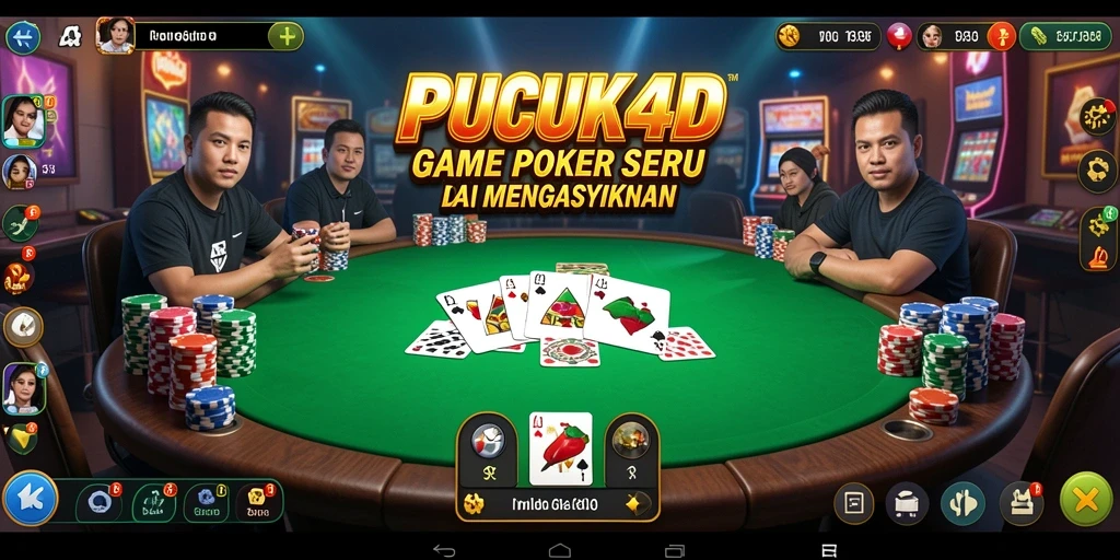 Tampilan gameplay seru dari PUCUK4D yang menghadirkan suasana poker nyata.