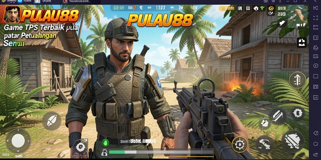 Screenshot PULAU88 menampilkan aksi seru dalam game TPS.