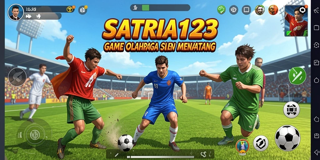 Tangkapan layar dari gameplay SATRIA123 yang menunjukkan aksi seru dalam olahraga.
