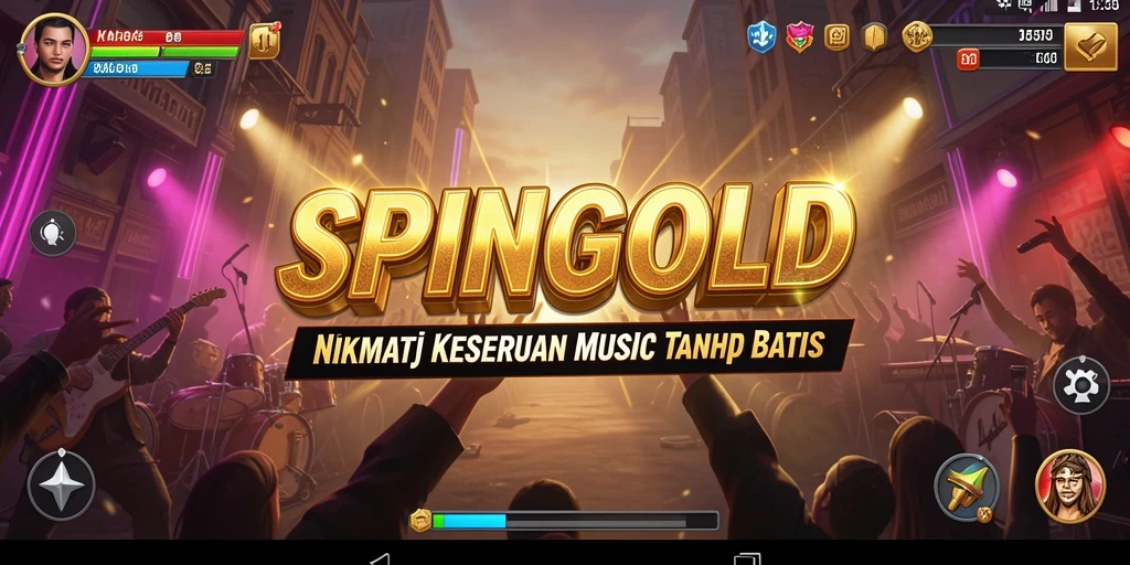 Tampilan gameplay SPINGOLD yang penuh warna dan interaktif.